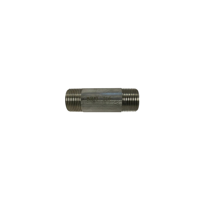 Brass Fittings 70-080 316 Stainless Steel Nipple, 3/4" x Close