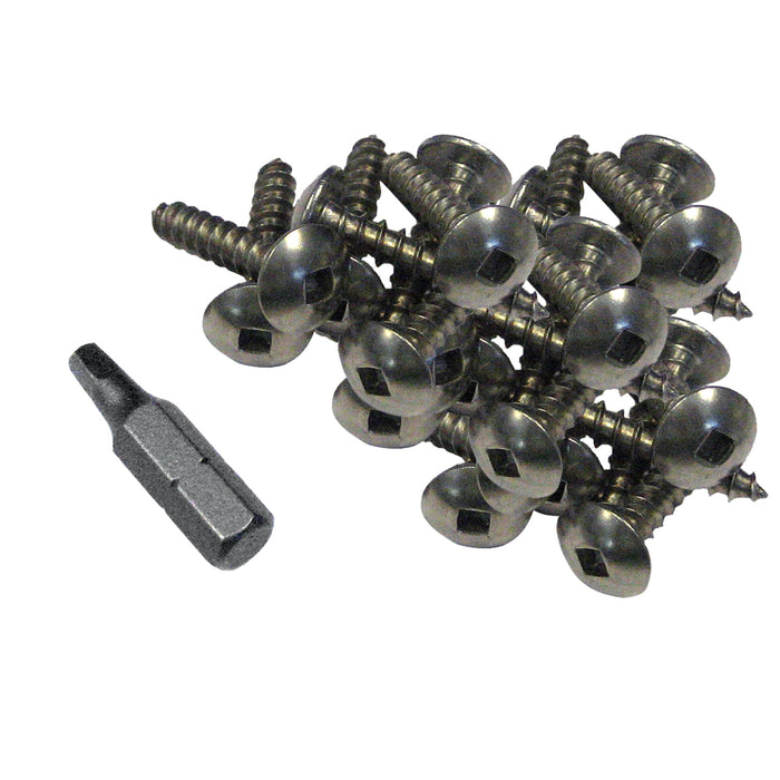 Dock Edge 1006-F DE SS Mount Screws & Robertson Driver Bit (100/pk)