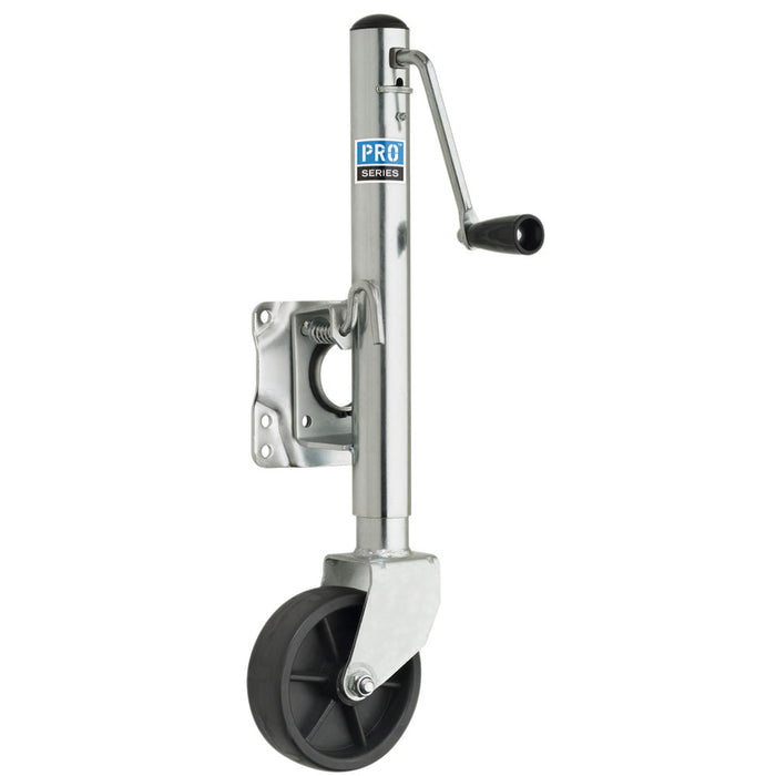 Gato giratorio galvanizado Pro Series de 1000 lb con rueda de polietileno de 6"
