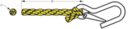 Sea Dog 304210100YW-1 Hollow Braid Poly-Pro Anchor Line With Steel Snap