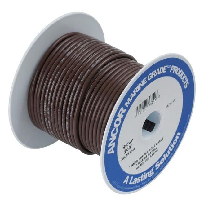 Ancor 104210 Marine Grade Tinned Copper Primary Wire, #14 AWG, 100', Brown