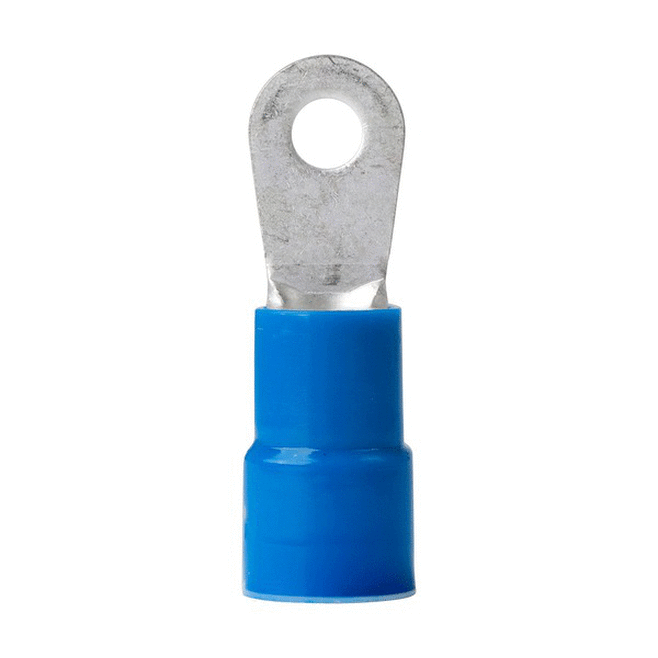 Ancor 230243 Marine Grade Nylon Insulated Ring Terminals, #10 Fastener, #6 Wire, Blue, 1/Pk