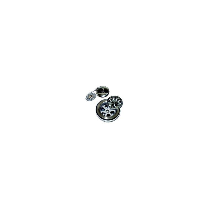 Scandvik 10313P 1-1/2" Outlet Sink Drain w/ Basket & Stopper Fits 2-1/16" Drain, Hole
