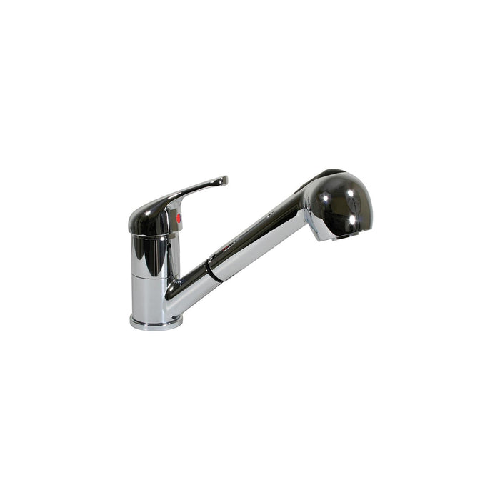 Scandvik 10871 Single Lever Galley Faucet w/ Pull-Out Sprayer, 5' Chrome-Flex Hose