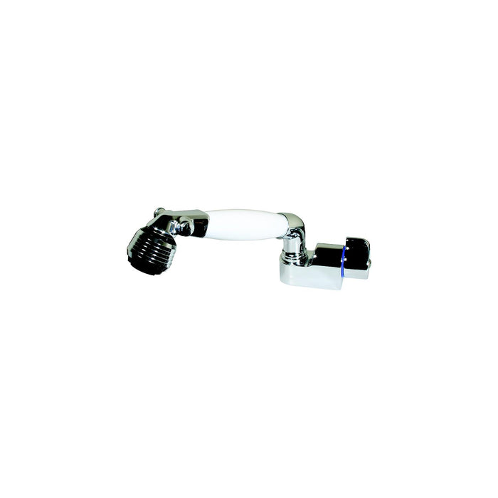 Scandvik 14412 Cold Water Faucet and Shower Combination, White Handle w/ 5' Nylon Hose, Adjustable Aerator, Water Valve