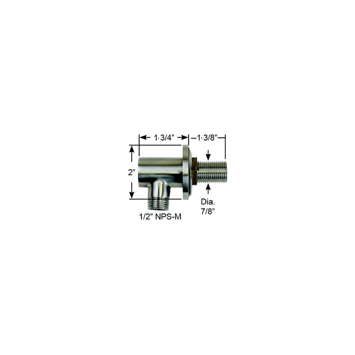 Scandvik 74165 Stainless Steel Bulkhead Elbow Connector, 1/2" NPS