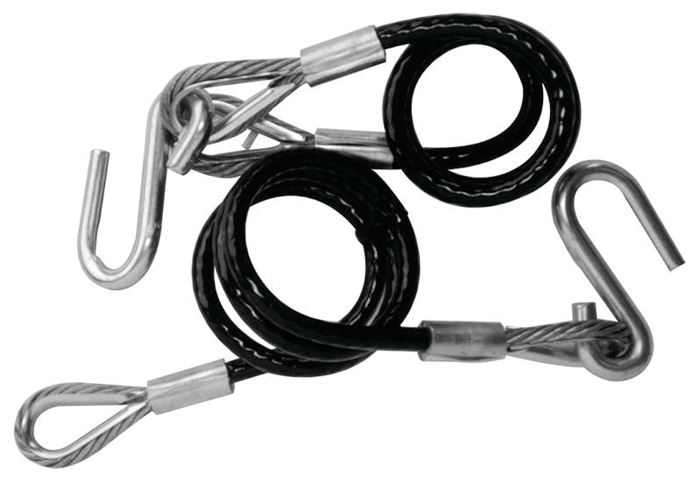 Tie Down Engineering 59537 36" Black Vinyl Jacketed Hitch Cables w/ "S" Hooks, Sold as Pair