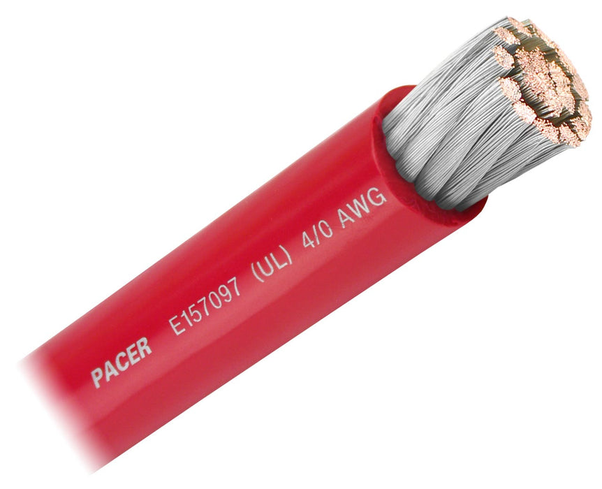 Pacer Red 4/0 AWG Battery Cable - 100'