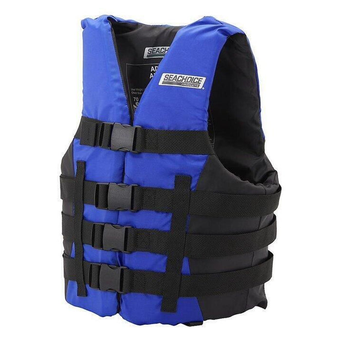 Seachoice 85343 Ski Vest 4 Belt Blue, S/M