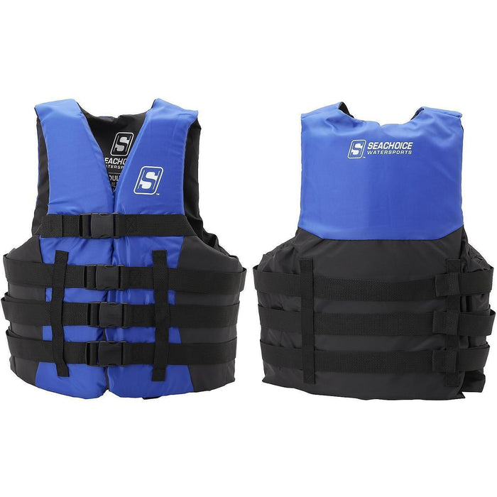 Seachoice 85343 Ski Vest 4 Belt Blue, S/M