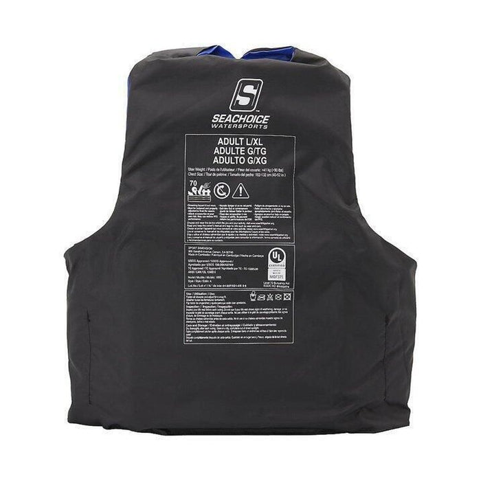 Seachoice 85353 Ski Vest 4 Belt Blue, L/XL