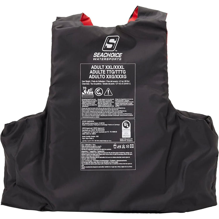 Seachoice 85403 Ski Vest 4 Belt Red, 2XL/3XL