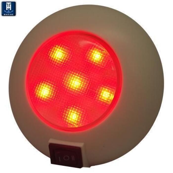 TH Marine LED-51830-DP T-H Marine LED Surface Mount Dome Light With Switch 4"