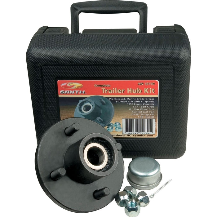 C.E. Smith 13110 Pre-Greased Replacement Hub Kit, 4 Stud, 1" Straight Shaft, 1250 lb.
