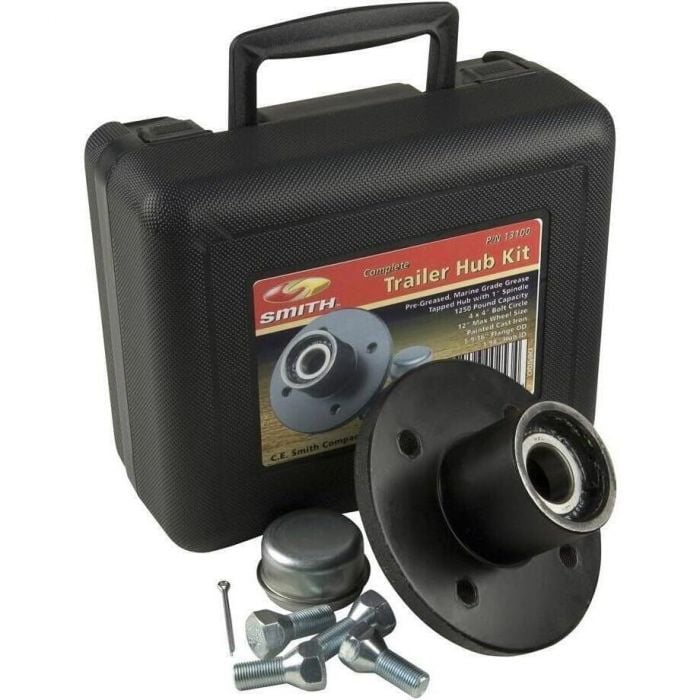 C.E. Smith 13100 Pre-Greased Replacement Hub Kit, 4 Stud, 1" Straight Shaft, 1250 lb.