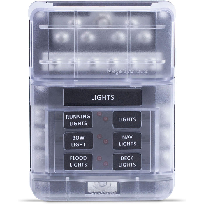 Sierra FS40830 408 Series Fuse Block W/bus Bar & Cover, 6-Gang