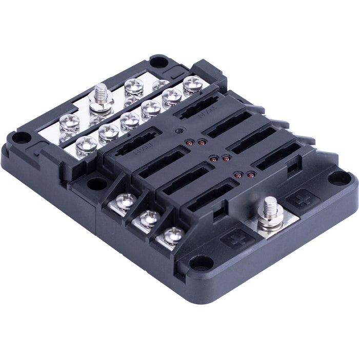 Sierra FS40830 408 Series Fuse Block W/bus Bar & Cover, 6-Gang