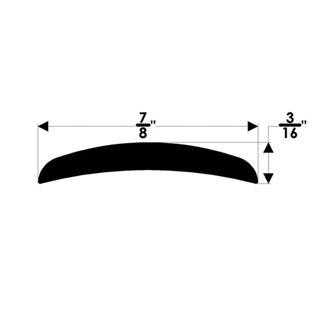 Taco Metals A51-0106TAL12D Taco Alum Rub Rail 1" x12' Cb