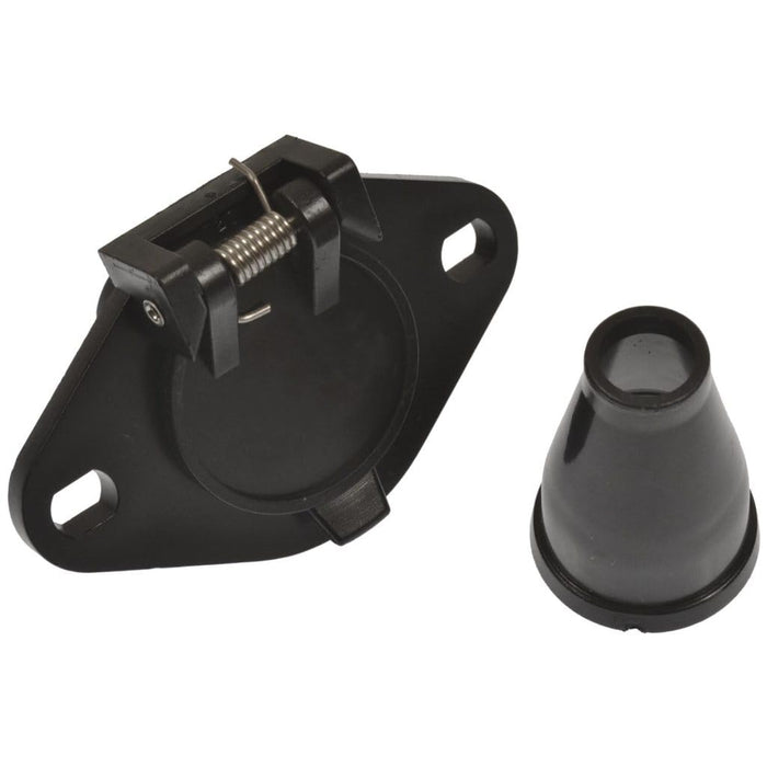 Pollak 6P-103V 6-Pole Round Plastic Vehicle End Socket w/ Rubber Boot