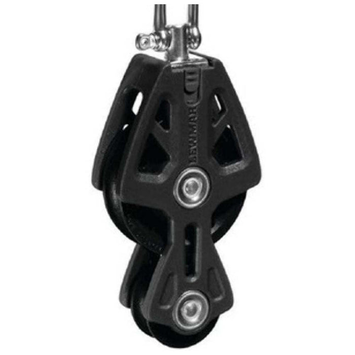 Lewmar 29925031BK 50MM Fiddle Block, Black, 1/4" 3/8" Line