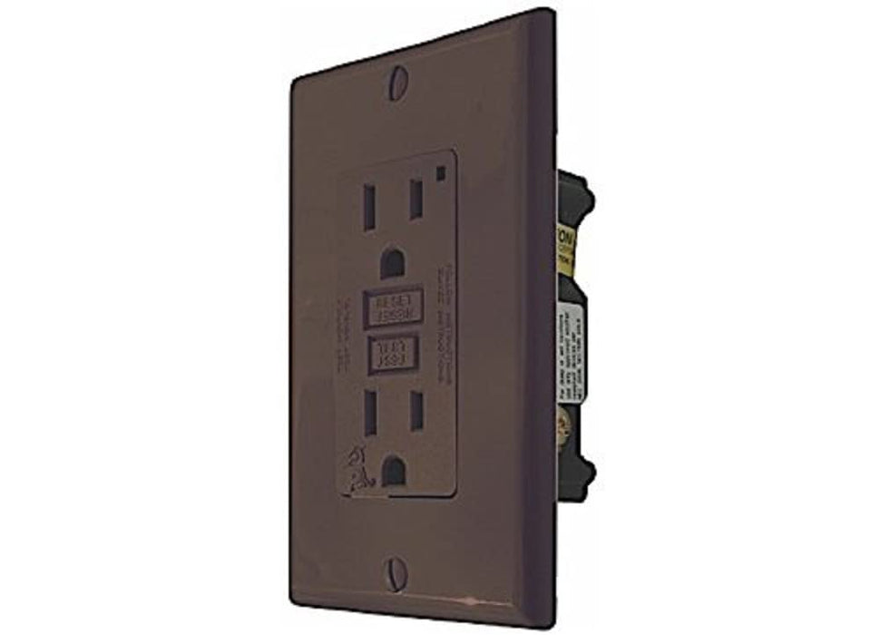 Diamond Group DG15BVP GFI Receptacle w/Light, Brown
