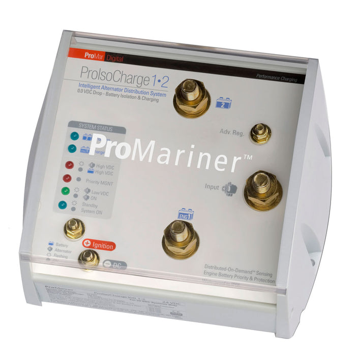 Aislador de batería ProMariner ProIsoCharge de 250 A, 1 alternador, 2 baterías, 12 V