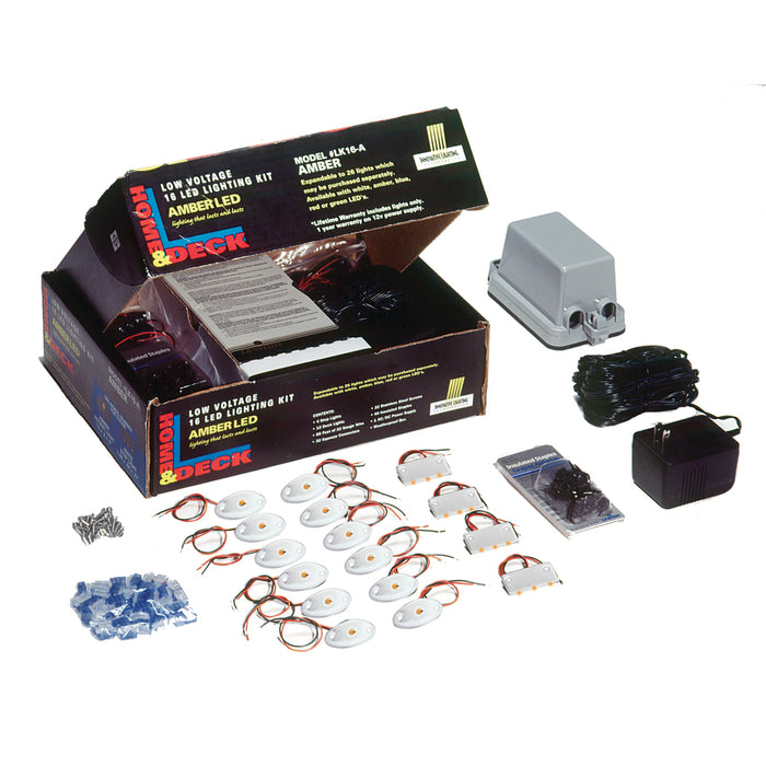 Innovative Lighting 090-1100-4 Deck & Dock LED Kit Amber LED/White Housing