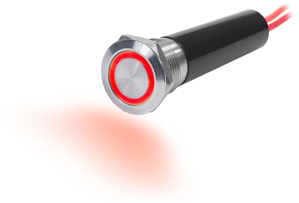 Blue Sea 4192 20A Push Button LED Ring Switch OFF-ON Red