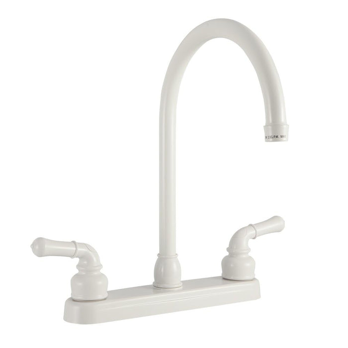 Dura Faucet DF-PK330HC-WT J-Spout Kitchen Faucet, White
