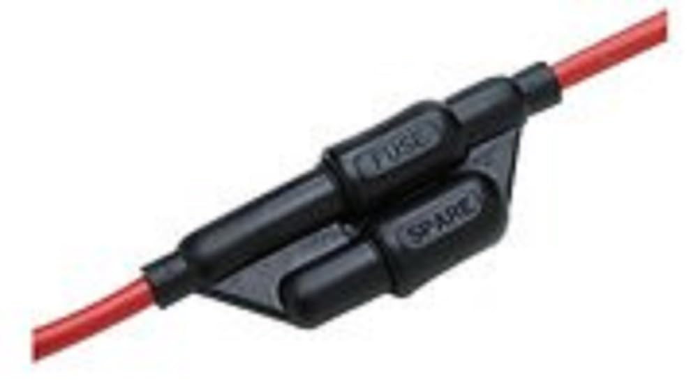 Seachoice 12721 In-Line Fuse Holder w/ Spare Fuse Compartment, Waterproof, 30 Amp Fuse