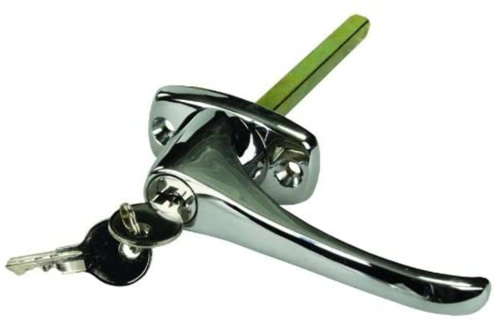 JR Products 10895 Chrome Locking L-Handle for Truck Caps, Bed Covers & Tool Boxes