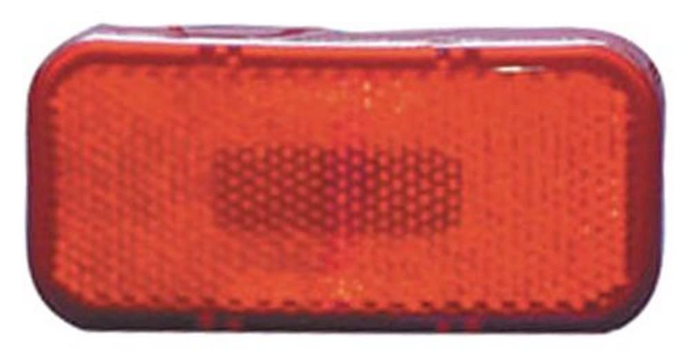Fasteners Unltd CMD-003-59L LED Modern Clearance Light, Red Lens, 2 LEDs, Size: 3-7/8" x 1-7/8" x 1-3/4", 12V