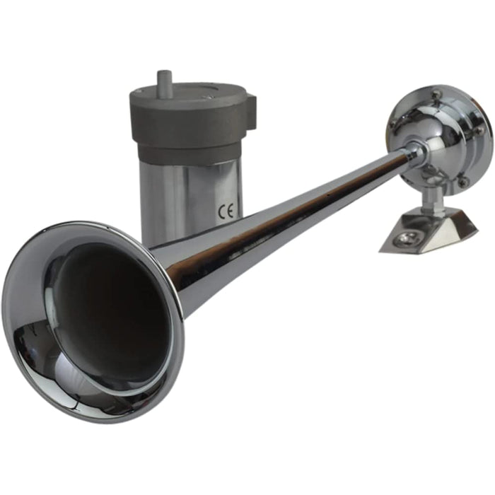 Sea Dog 432510-1 SeaDog Maxblast 20 Amp 120 DB 12V 11 PSI Single 17" Trumpet Air, Horn, Chrome Plated Brass
