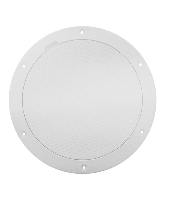 Beckson Marine DP85-W Pry-Out Deck Plate w/ Standard Trim Ring, Diamond Center