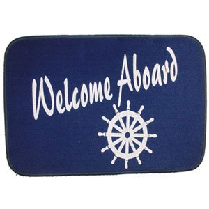 Matworks 10010 MAT WHEEL WELCOME ABOARD, NAVY BLUE
