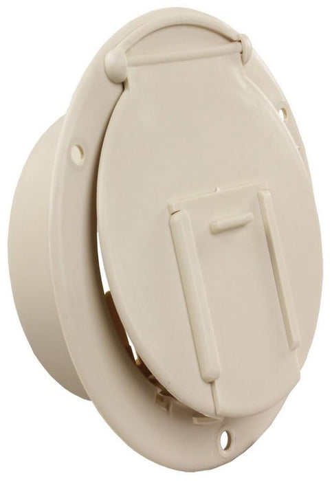B&B Molders 94327 Round Electric Cable Hatch w/Back, 4-5/8" Colonial White