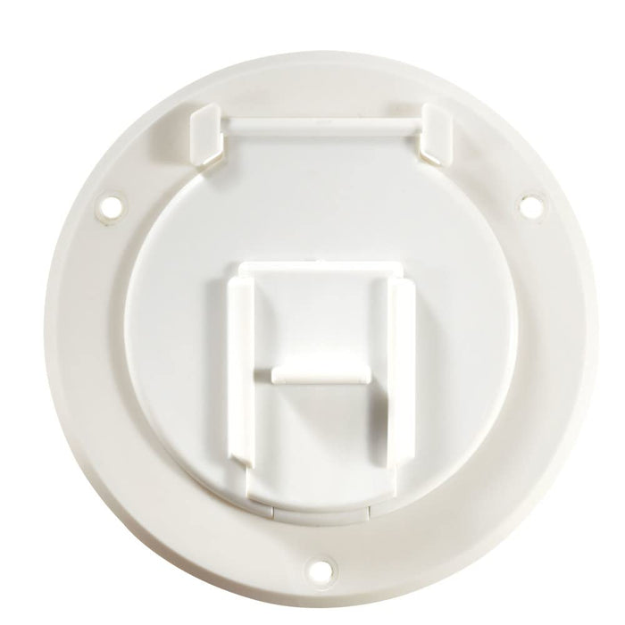 RV Designer B120 Basic Round Cable Hatch, Polar White