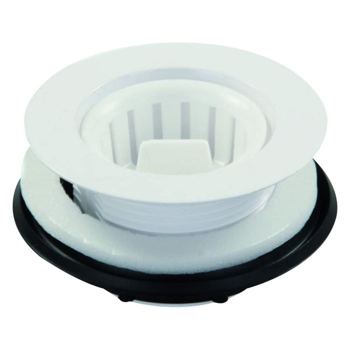 JR Products 95015 Strainer w/Threaded Basket, White