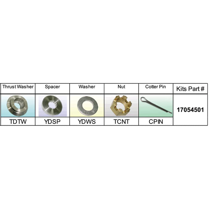 Solas Propeller 17054501 Solas Fixed Hub Prop Hardware Kit Nissan/Yohatsu, Type D
