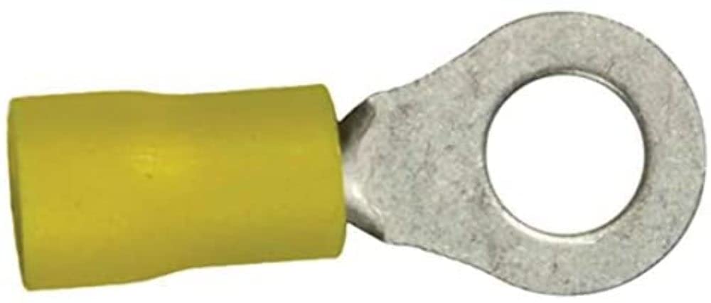 Wirthco 80359 Battery Doctor Yellow Vinyl Insulated Ring Terminal, 10-12 AWG, 25/Pk.