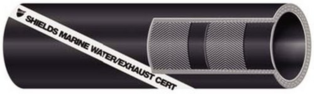 Shield 16-200-4004 Shields Marine Exhaust Water Series 200 Hose without Wire, 4" x 12 1/2'