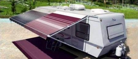 Powerwinch JU206B00 Carefree Standard Awning Fabric, 20', Camel Fade Top Side, White Weatherguard, 1-Piece Vinyl