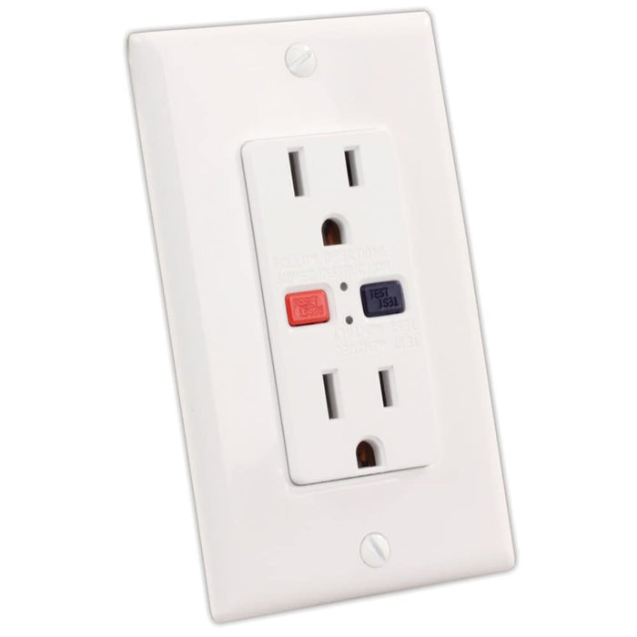 JR Products 15005 GFCI Electrical Outlet, White