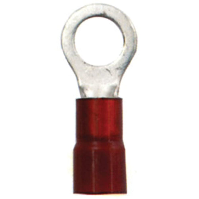 Ancor 210234 Marine Grade Nylon Insulated Ring Terminals, 1/4" Fastener, #8 Wire, Red, 25/Pk