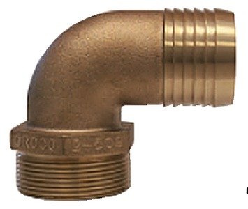 Groco PTHC-2PD50 Pipe-To-Hose Adapter, 90°