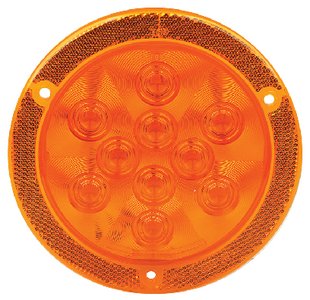 FulTyme RV 1152 FulTyme RV LED 4" Round Sealed Light W/Reflex Mount Flange, Yellow