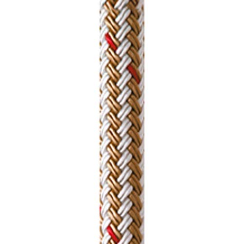 New England Ropes 50592400035 Double Braided Dockline, 3/4" x 35' White/Gold