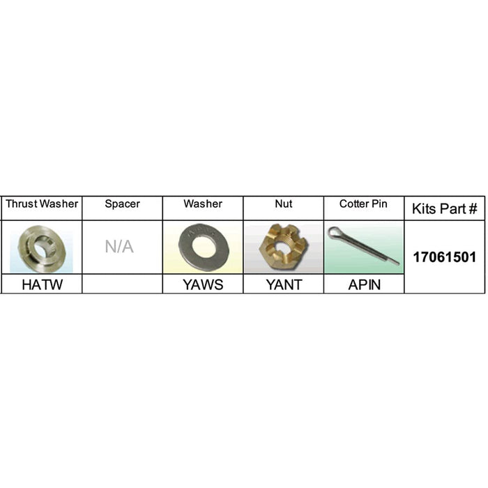 Solas Propeller 17061501 Solas Fixed Hub Prop Hardware Kit Honda, Type A