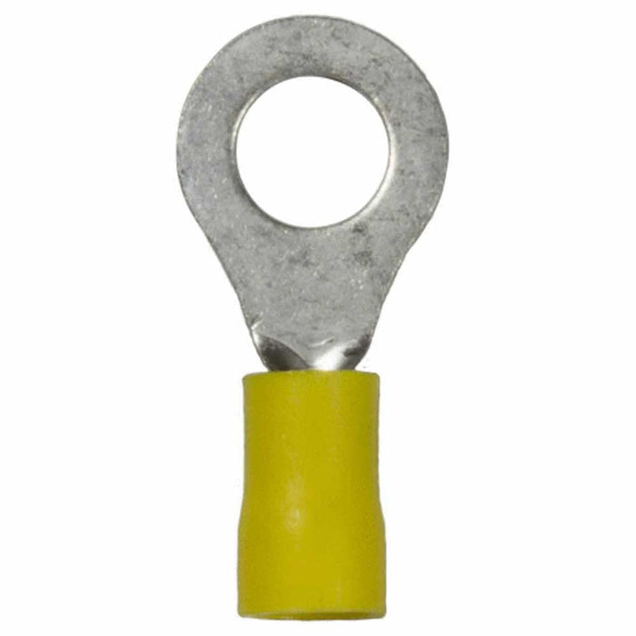 Wirthco 80859 Battery Doctor Yellow Vinyl Insulated Ring Terminal, 10-12 AWG, 25/Pk.