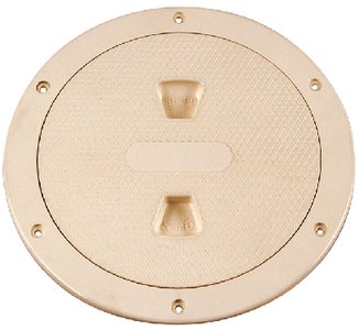 Beckson Marine DP84-N Screw Out Deck Plate w/ Standard Trim Ring, Diamond Center